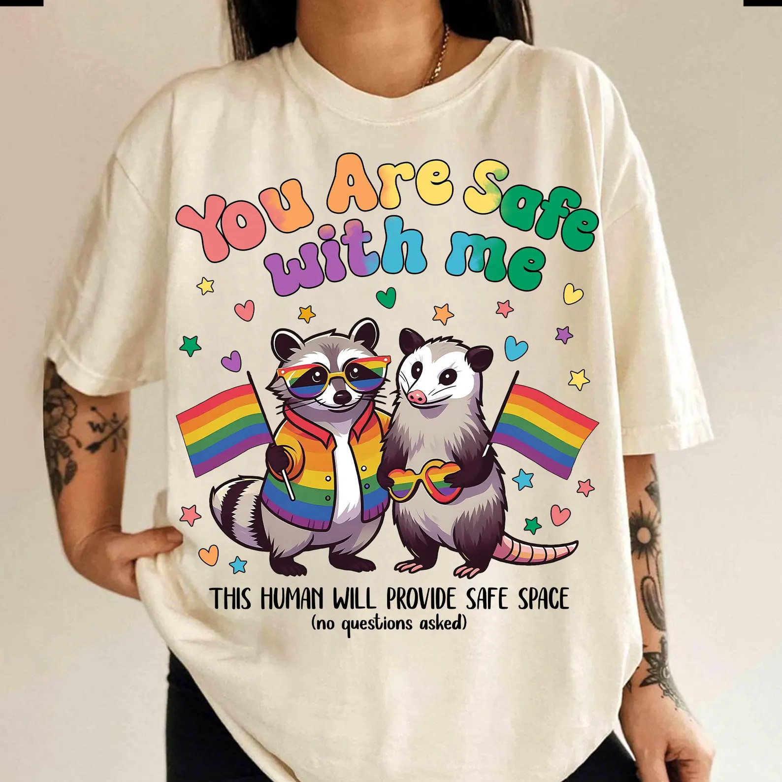 You Are Safe With Me Funny Raccoon LGBT Comfort Colors T-shirt You Are Safe With Me Funny Raccoon LGBT Comfort Colors T-shirt