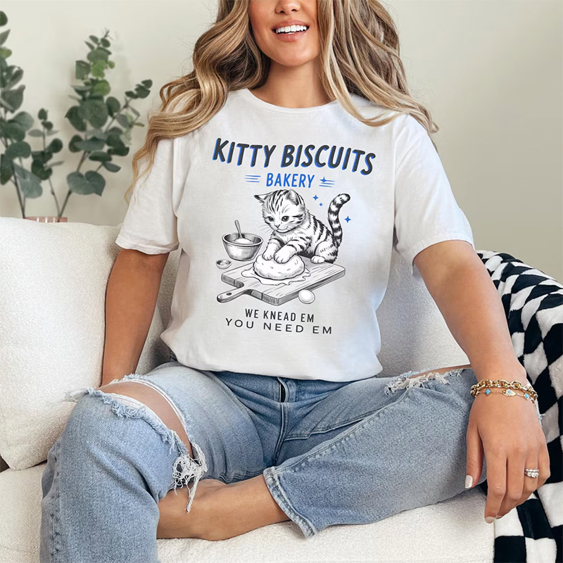 Kitty Biscuits Bakery Funny Cat T-shirt Kitty Biscuits Bakery Funny Cat T-shirt