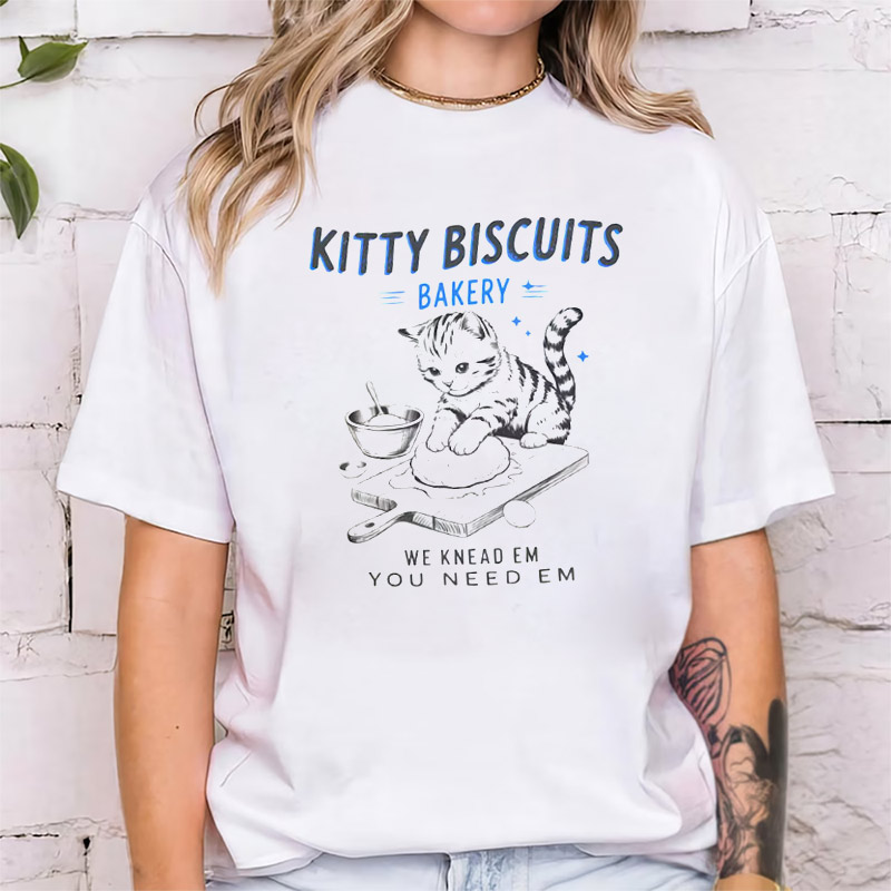 Kitty Biscuits Bakery Funny Cat T-shirt Kitty Biscuits Bakery Funny Cat T-shirt
