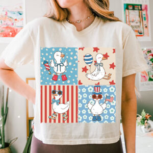 4th of July Adorable Goose Unisex T shirt 3