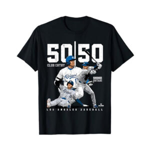 50-50 Club Entry Shohei Ohtani Los Angeles Baseball Vintage T-shirt 50-50 Club Entry Shohei Ohtani Los Angeles Baseball Vintage T-shirt