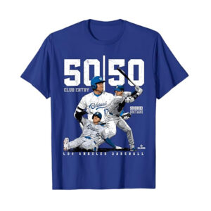 50 50 Club Entry Shohei Ohtani Los Angeles Baseball Vintage T shirt 3
