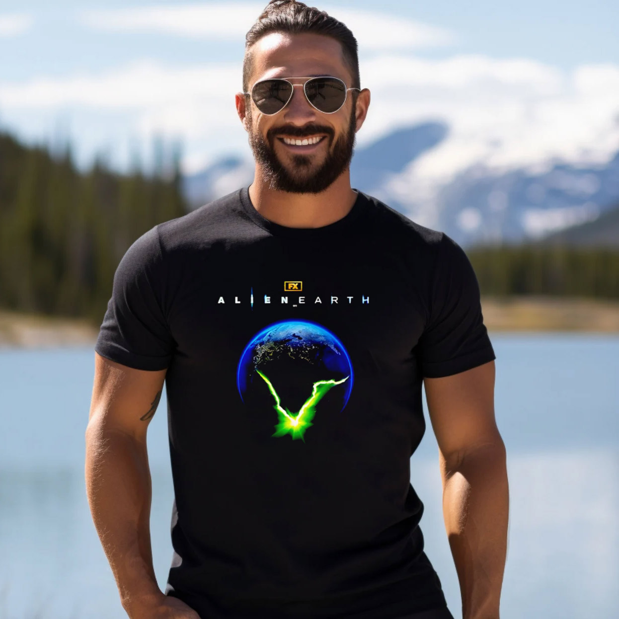 Alien Earth Crash-lands On Earth FX T-shirt Alien Earth Crash-lands On Earth FX T-shirt