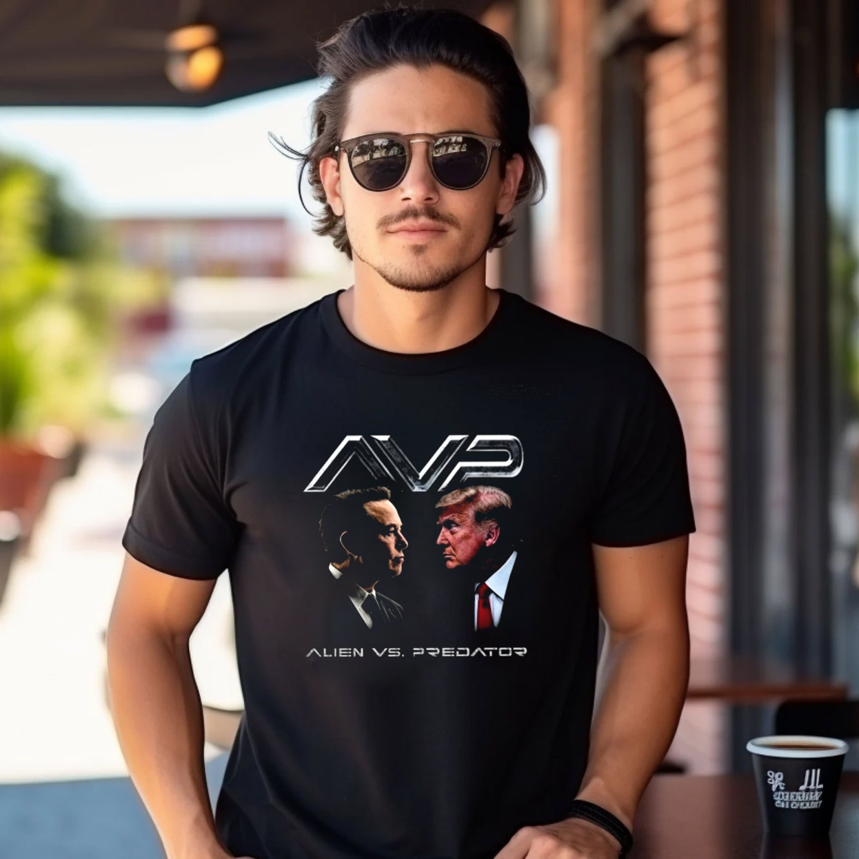 Alien Vs Predator Trump Vs Elon War Funny T-shirt Alien Vs Predator Trump Vs Elon War Funny T-shirt