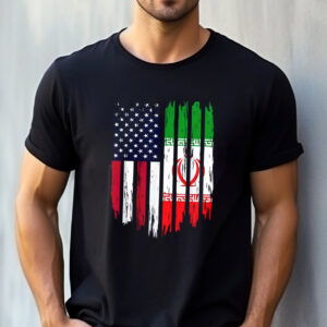 America And Iran No War Flag T shirt 3