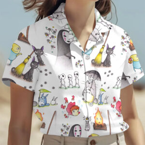 Anime Ghibli Characters Art Hawaiian Shirt Anime Ghibli Characters Art Hawaiian Shirt