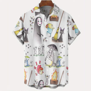Anime Ghibli Characters Art Hawaiian Shirt 3