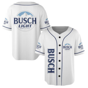 Basic Busch Light White Baseball Jersey Basic Busch Light White Baseball Jersey