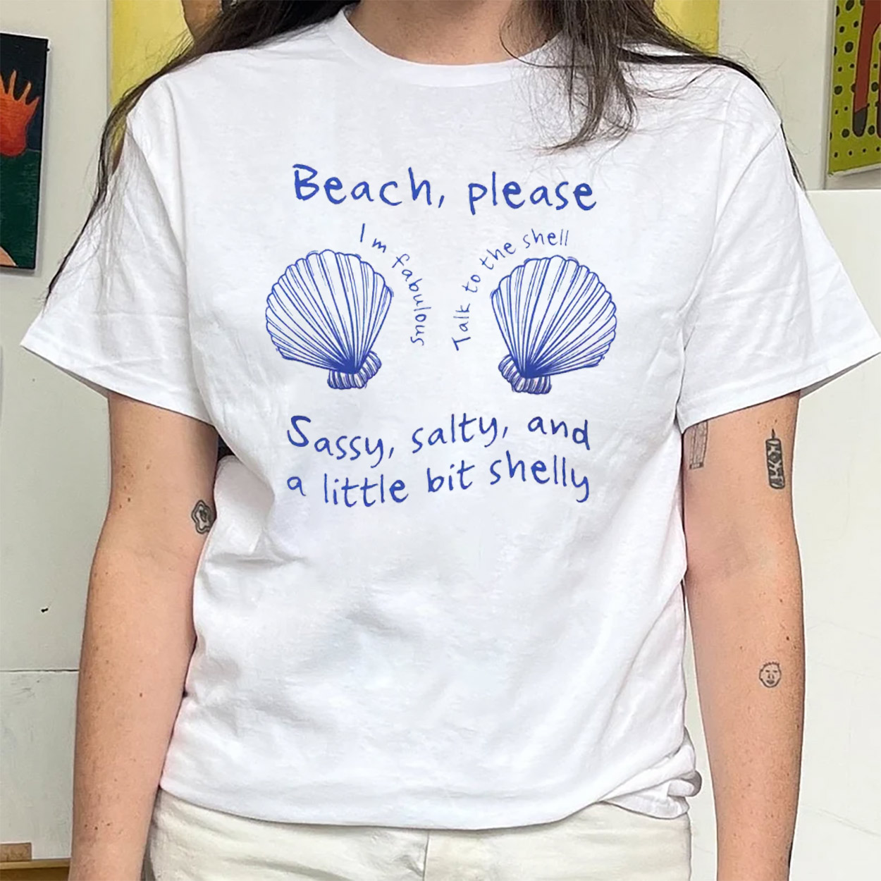 Beach Please Seashells Bikini Funny Summer Vibes T-shirt Beach Please Seashells Bikini Funny Summer Vibes T-shirt