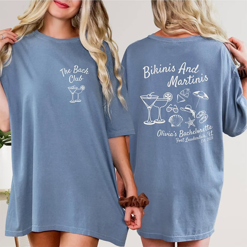 Bikinis And Martinis The Bach Club Comfort Colors T-shirt Bikinis And Martinis The Bach Club Comfort Colors T-shirt