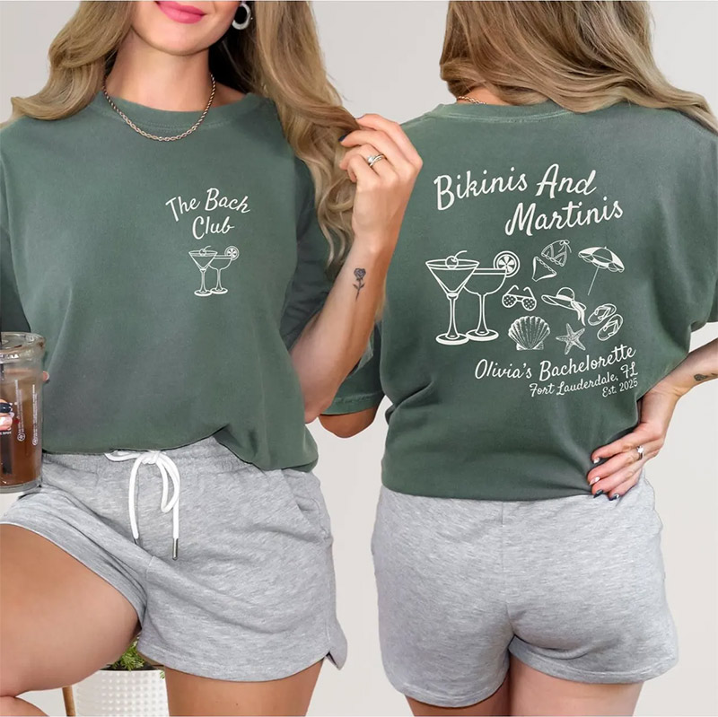 Bikinis And Martinis The Bach Club Comfort Colors T-shirt Bikinis And Martinis The Bach Club Comfort Colors T-shirt