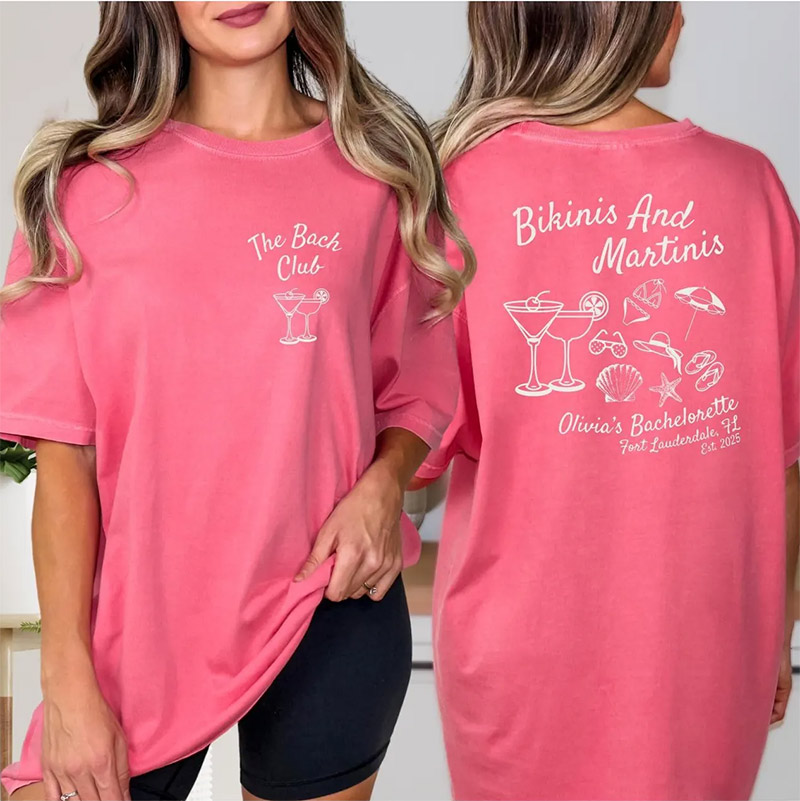 Bikinis And Martinis The Bach Club Comfort Colors T-shirt Bikinis And Martinis The Bach Club Comfort Colors T-shirt