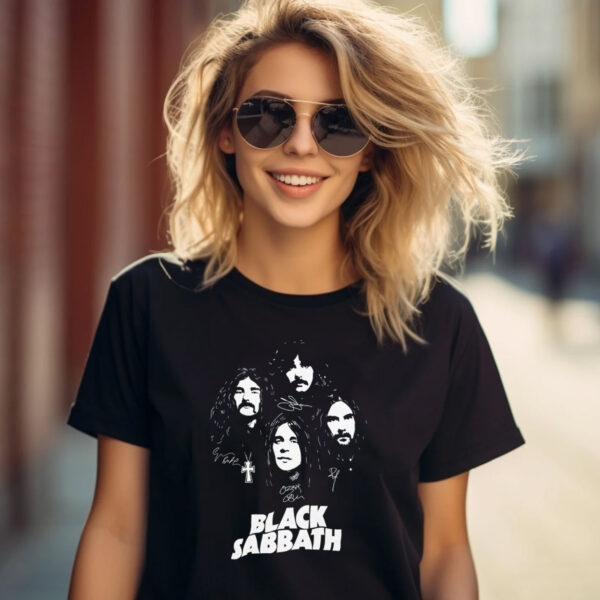 Black Sabbath Rock Band Signatures T shirt