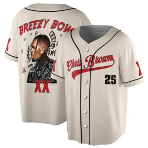 Breezy Bowl XX Tour 2025 Chris Brown Concert Baseball Jersey
