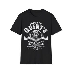 Captain Quint's Shark Feeding Tours Classic Jaws Movie T shirt 3