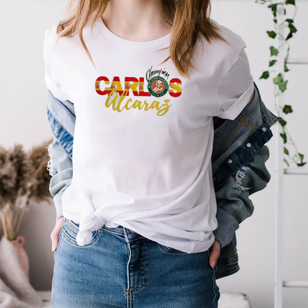 Carlos Alcaraz Champion Roland Garros 2025 T-shirt Carlos Alcaraz Champion Roland Garros 2025 T-shirt