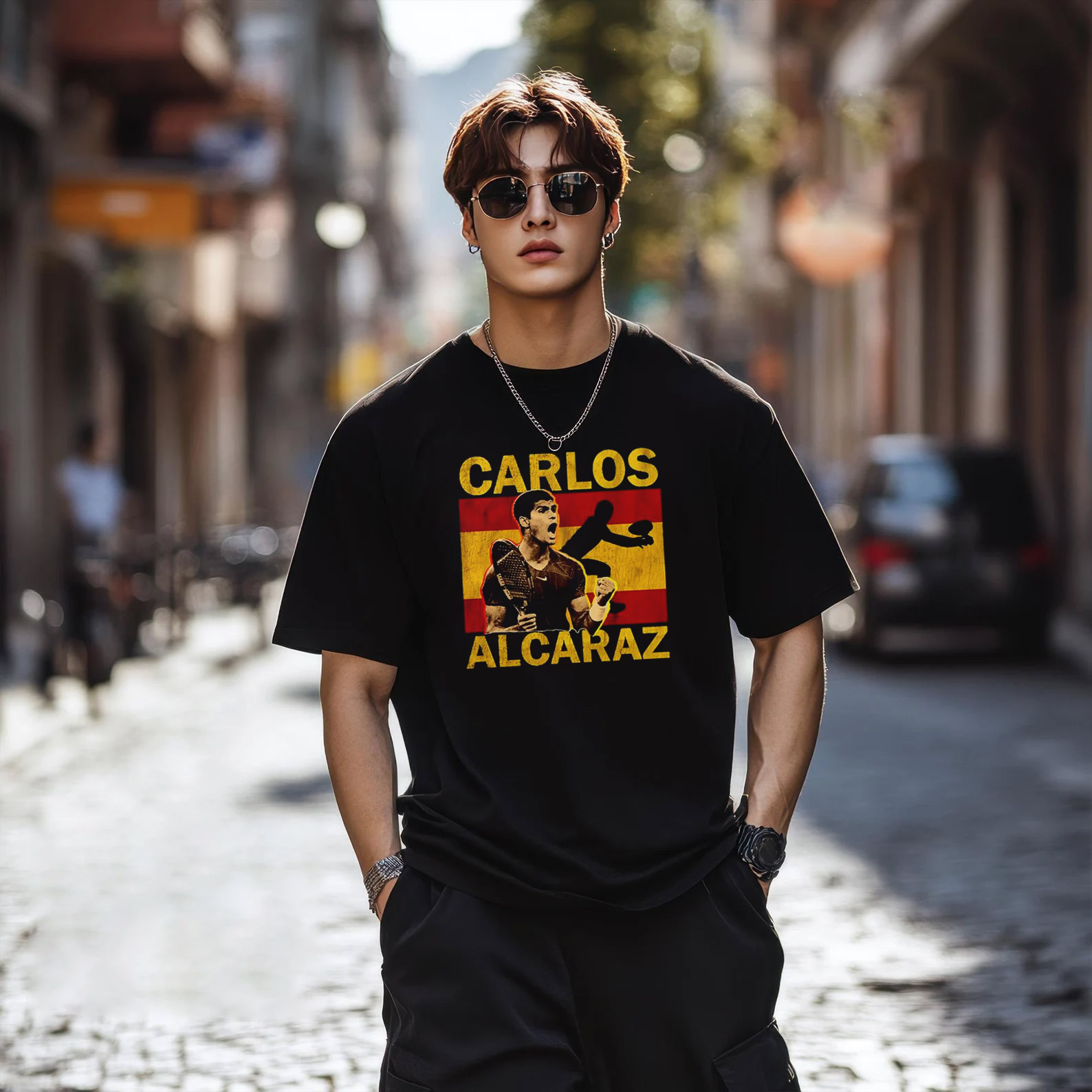 Carlos Alcaraz Spanish Tennis Vintage Graphic Tee Carlos Alcaraz Spanish Tennis Vintage Graphic Tee