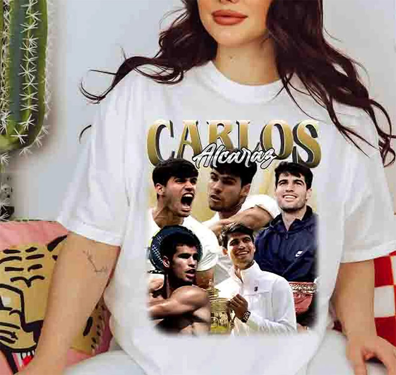 Carlos Alcaraz Vintage Bootleg Graphic Tee Carlos Alcaraz Vintage Bootleg Graphic Tee