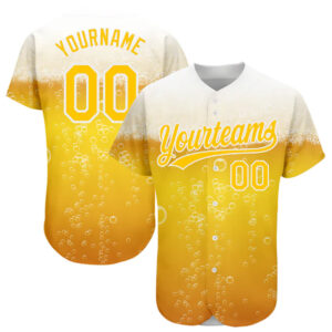 Custom 3D Glass Of Beer Pattern Baseball Jersey Custom 3D Glass Of Beer Pattern Baseball Jersey