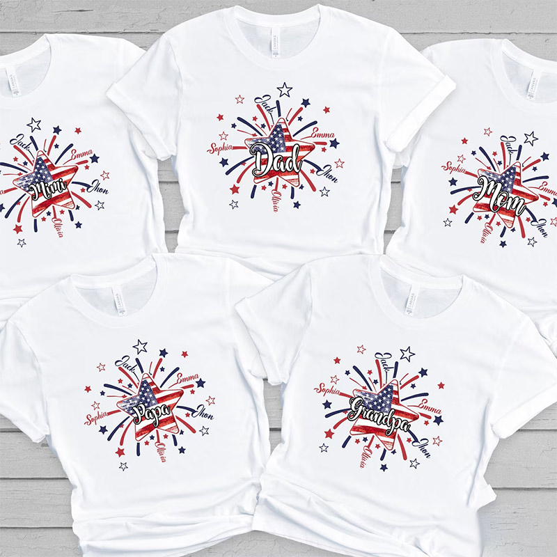 Custom 4th Of July USA Family Matching Tee Custom 4th Of July USA Family Matching Tee