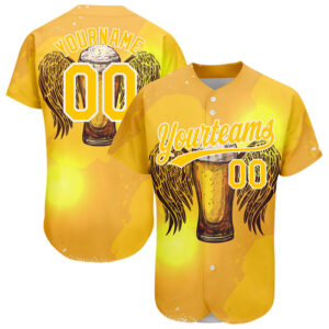 Custom Angel Beer Authentic Pattern Baseball Jersey Custom Angel Beer Authentic Pattern Baseball Jersey