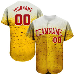 Custom Bubble Of Beer Pattern Baseball Jersey Custom Bubble Of Beer Pattern Baseball Jersey