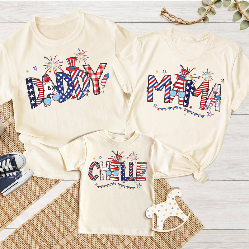 Custom Name 4th Of July Patriotic Family Celebration T-shirt Custom Name 4th Of July Patriotic Family Celebration T-shirt