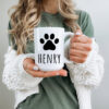 Custom Name Best Dog Dad Ever Cute Paw Coffee Mug