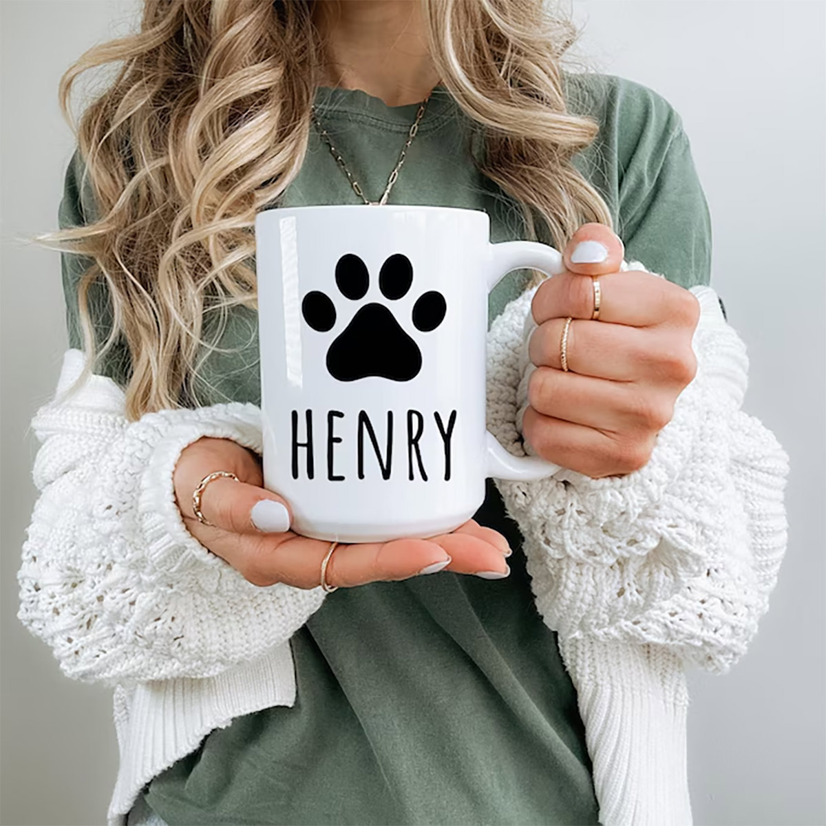 Custom Name Best Dog Dad Ever Cute Paw Coffee Mug Custom Name Best Dog Dad Ever Cute Paw Coffee Mug