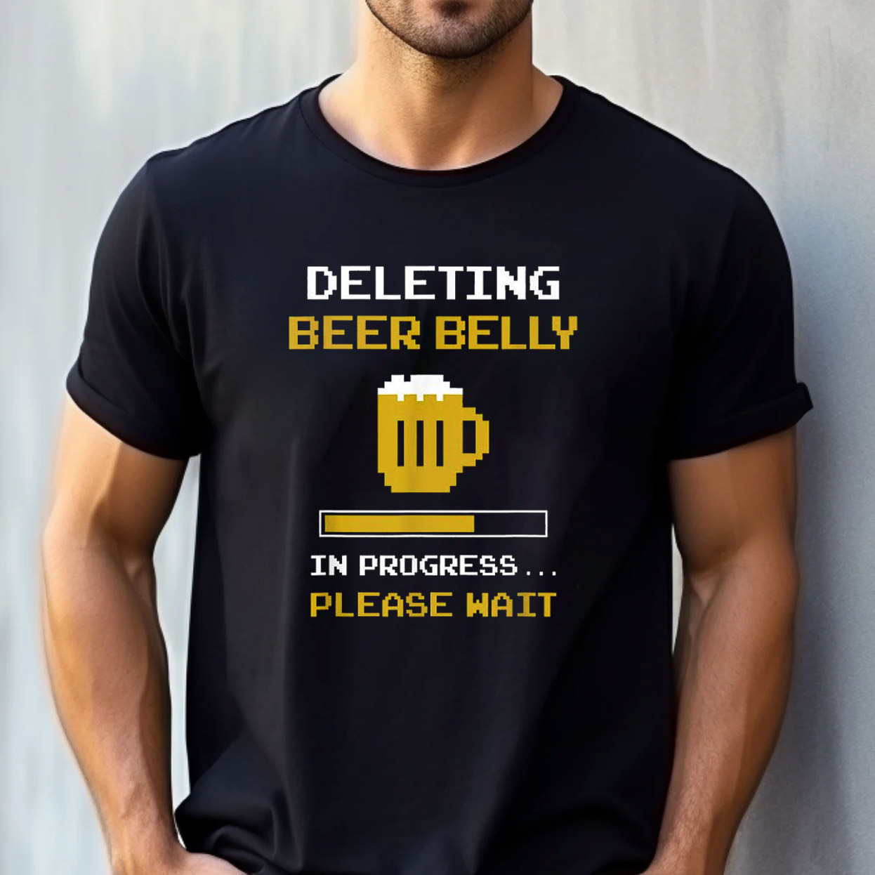 Deleting Beer Belly In Progress Funny T-shirt Deleting Beer Belly In Progress Funny T-shirt
