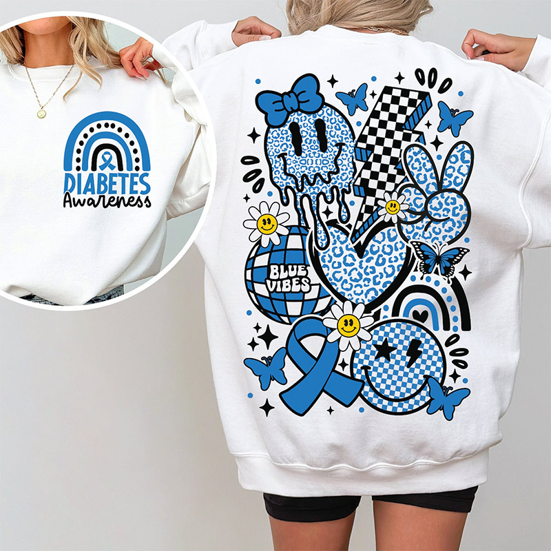 Diabetes Awareness November Wear Blue 2-sided T-shirt Diabetes Awareness November Wear Blue 2-sided T-shirt