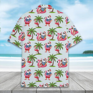 Enjoy Time Santa Flamingo Christmas In July Hawaiian Shirt 2