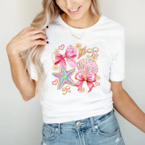 Floral Coquette Seashell Colors Summer Vibes Tee 2