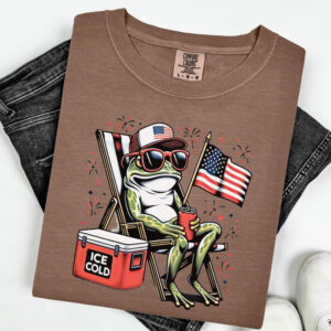 Fourth Of July Frog USA Comfort Colors T shirt 2
