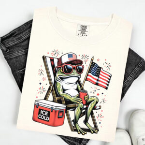 Fourth Of July Frog USA Comfort Colors T shirt 3