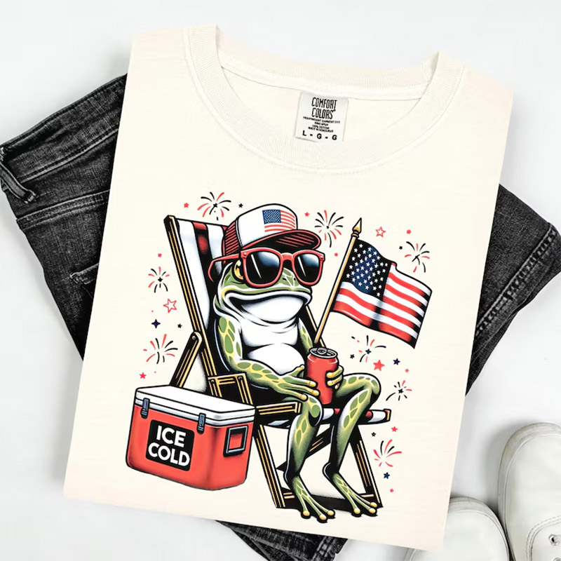 Fourth Of July Frog USA Comfort Colors T-shirt Fourth Of July Frog USA Comfort Colors T-shirt