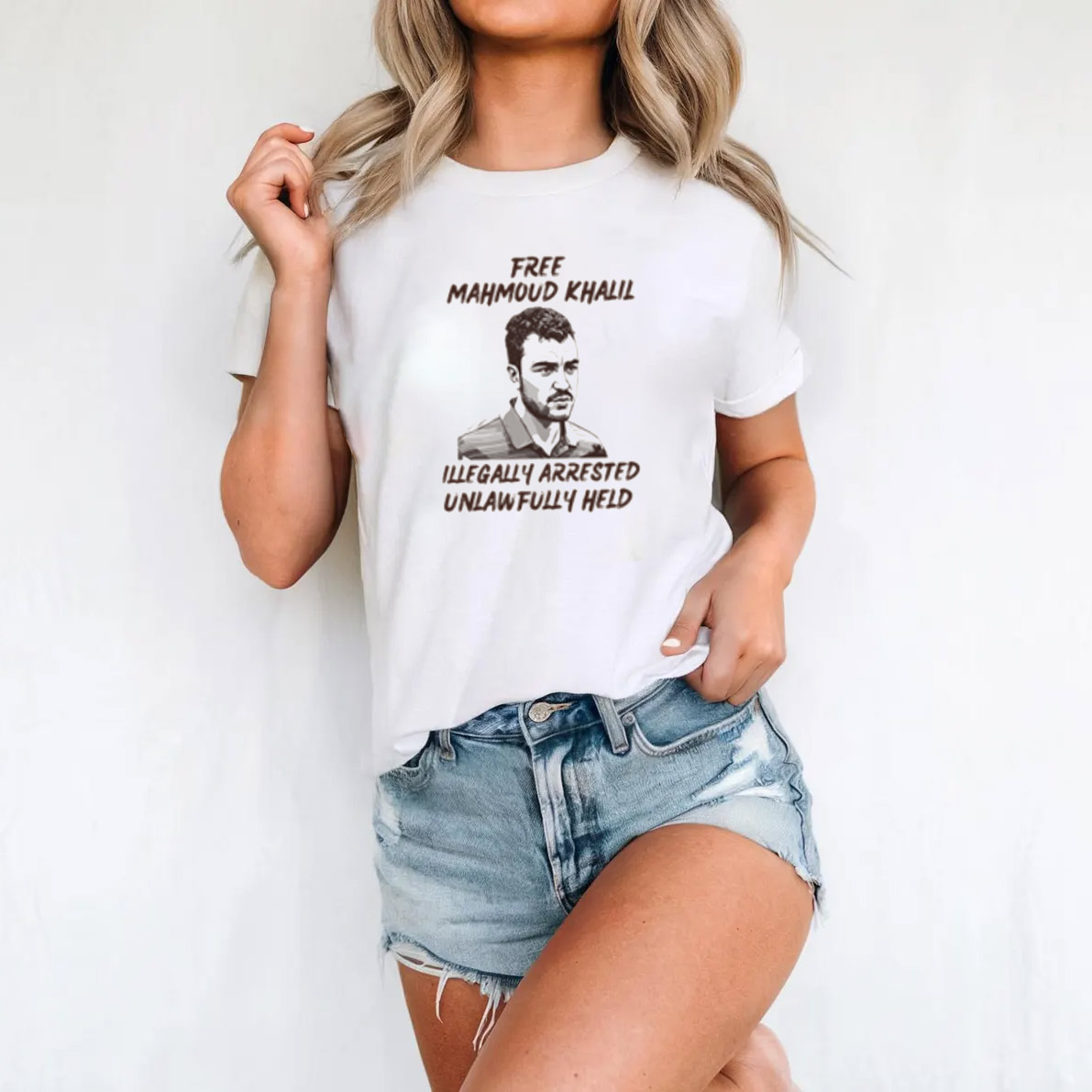 Free Mahmoud Khalil Illegally Arrested Unlawfully Held Graphic T-shirt Free Mahmoud Khalil Illegally Arrested Unlawfully Held Graphic T-shirt