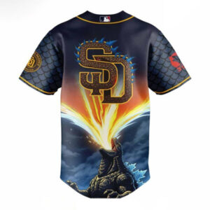 Godzilla San Diego Padres Baseball Jersey Godzilla San Diego Padres Baseball Jersey