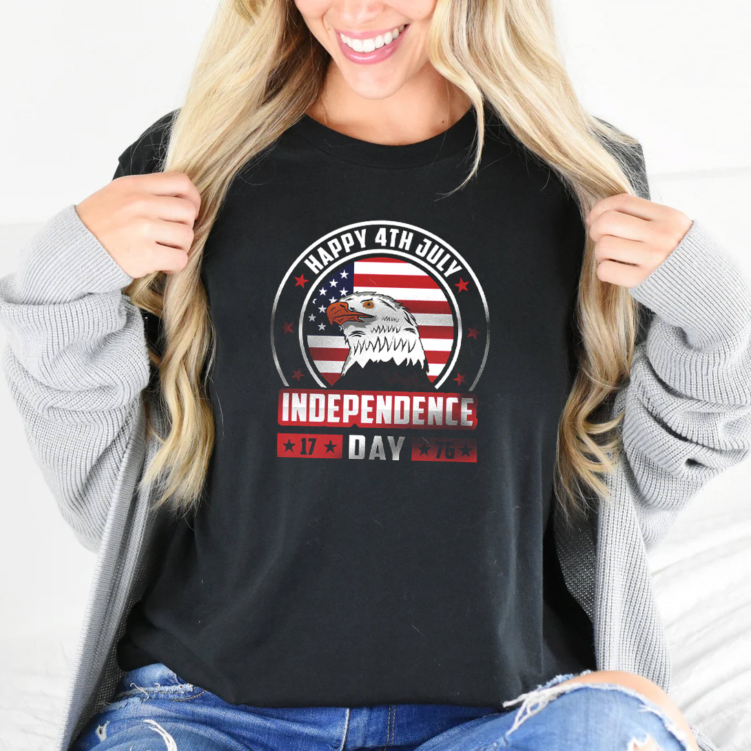 Happy 4th July Independence Day USA Eagle T-shirt Happy 4th July Independence Day USA Eagle T-shirt