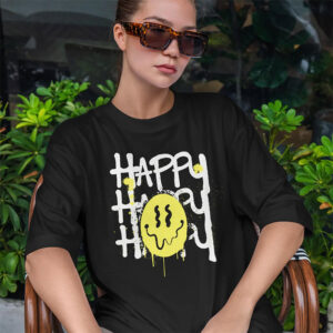 Happy Vibes Emoji Casual emoji world T shirt 3
