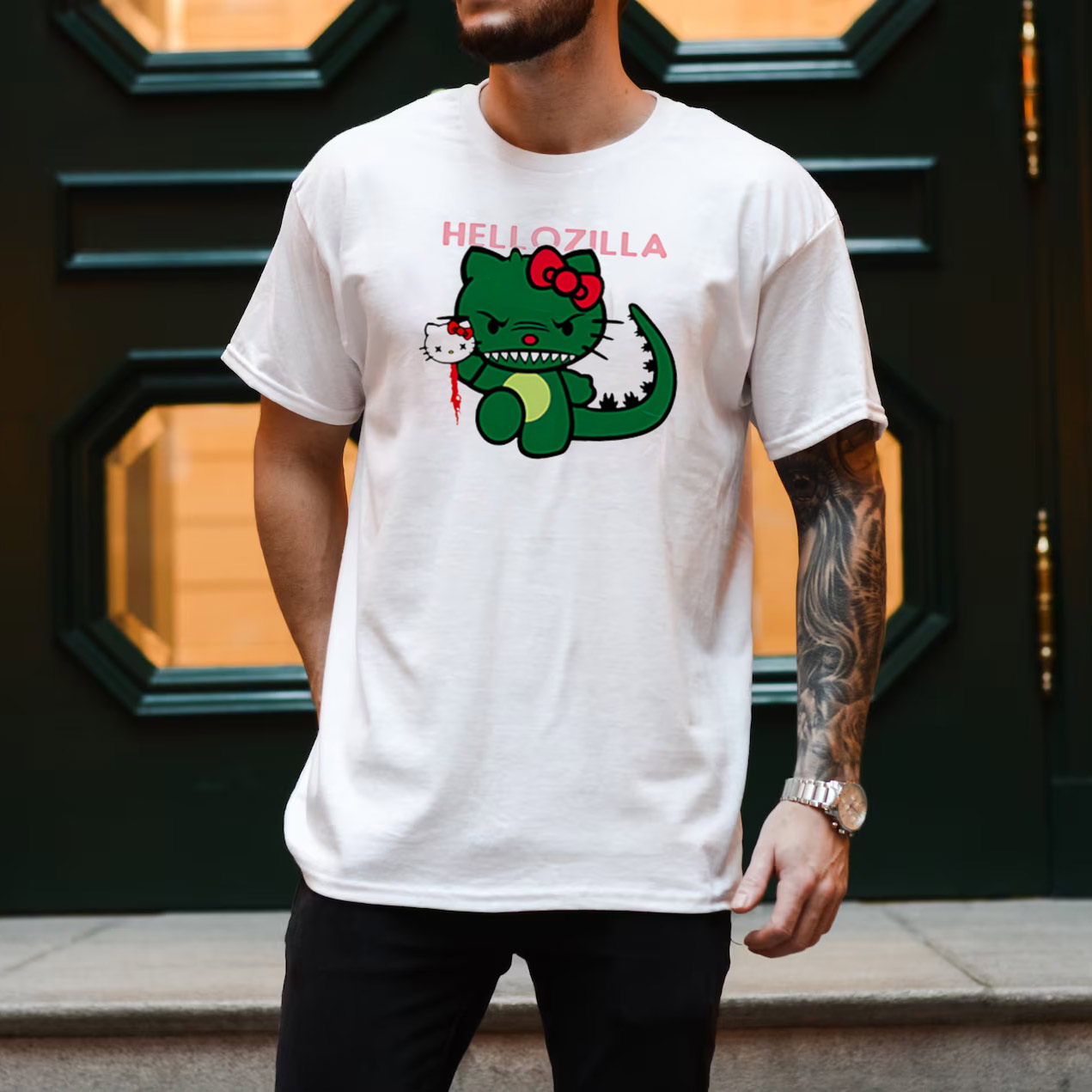 Hellozilla Hello Kitty Godzilla T-shirt Hellozilla Hello Kitty Godzilla T-shirt