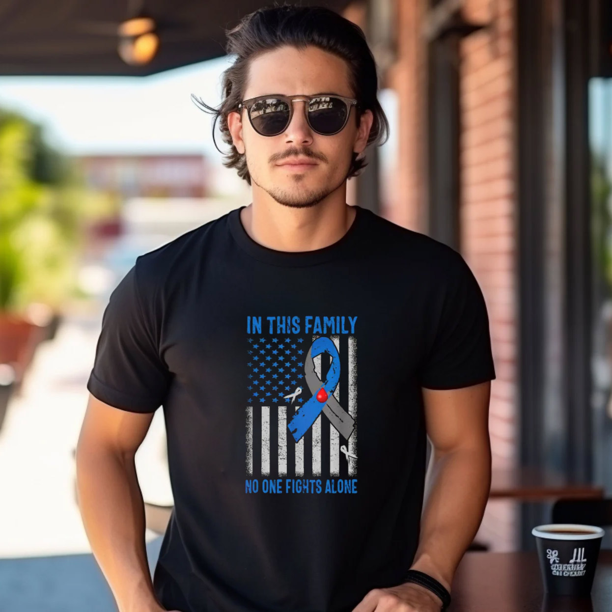 In This Family No One Fights Alone T1 Diabetes Awareness T-shirt In This Family No One Fights Alone T1 Diabetes Awareness T-shirt
