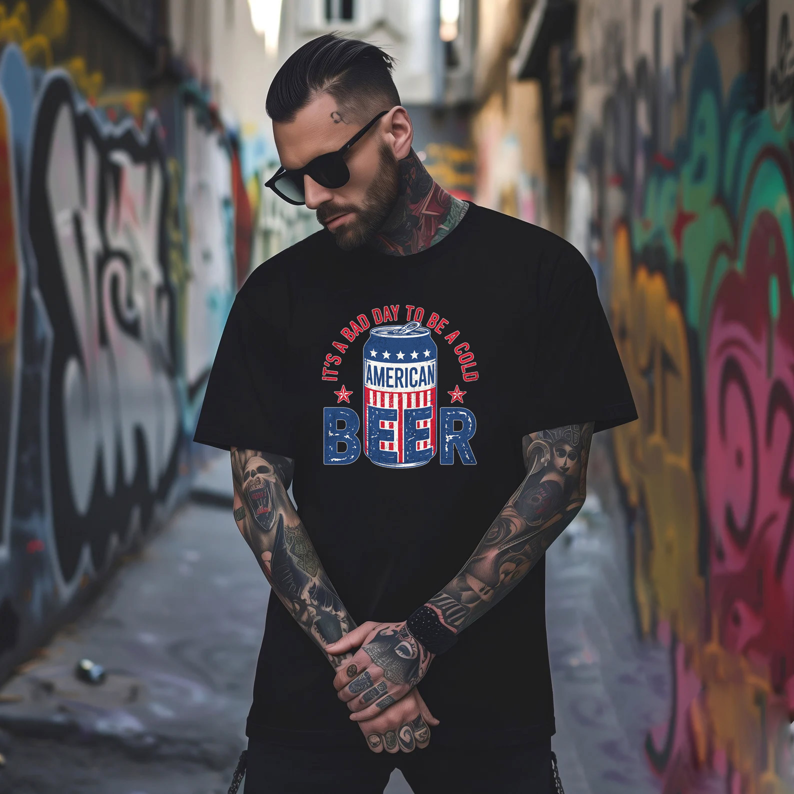 It's A Bad Day To Be A Cold Beer 4th July Greetings T-shirt It's A Bad Day To Be A Cold Beer 4th July Greetings T-shirt