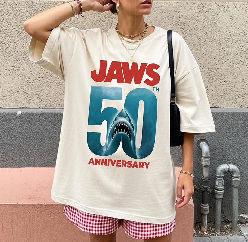 JAWS 50th Anniversary Horror Movie 90s Comfort Colors T-shirt JAWS 50th Anniversary Horror Movie 90s Comfort Colors T-shirt