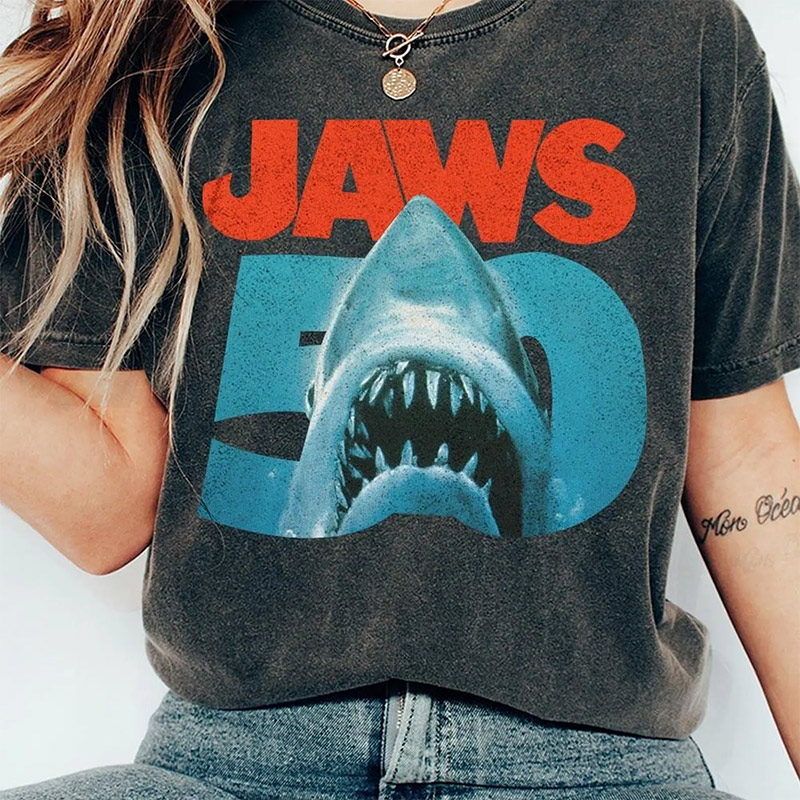 Jaws 50 Year Anniversary Vintage Comfort Colors T-shirt Jaws 50 Year Anniversary Vintage Comfort Colors T-shirt