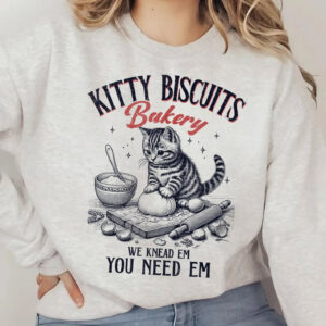 Kitty Biscuits Bakery Funny Cat Kneading T shirt 2