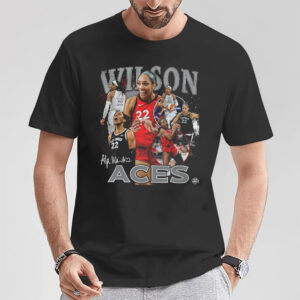 Las Vegas Aces A'ja Wilson #22 Collage Graphic T shirt 3