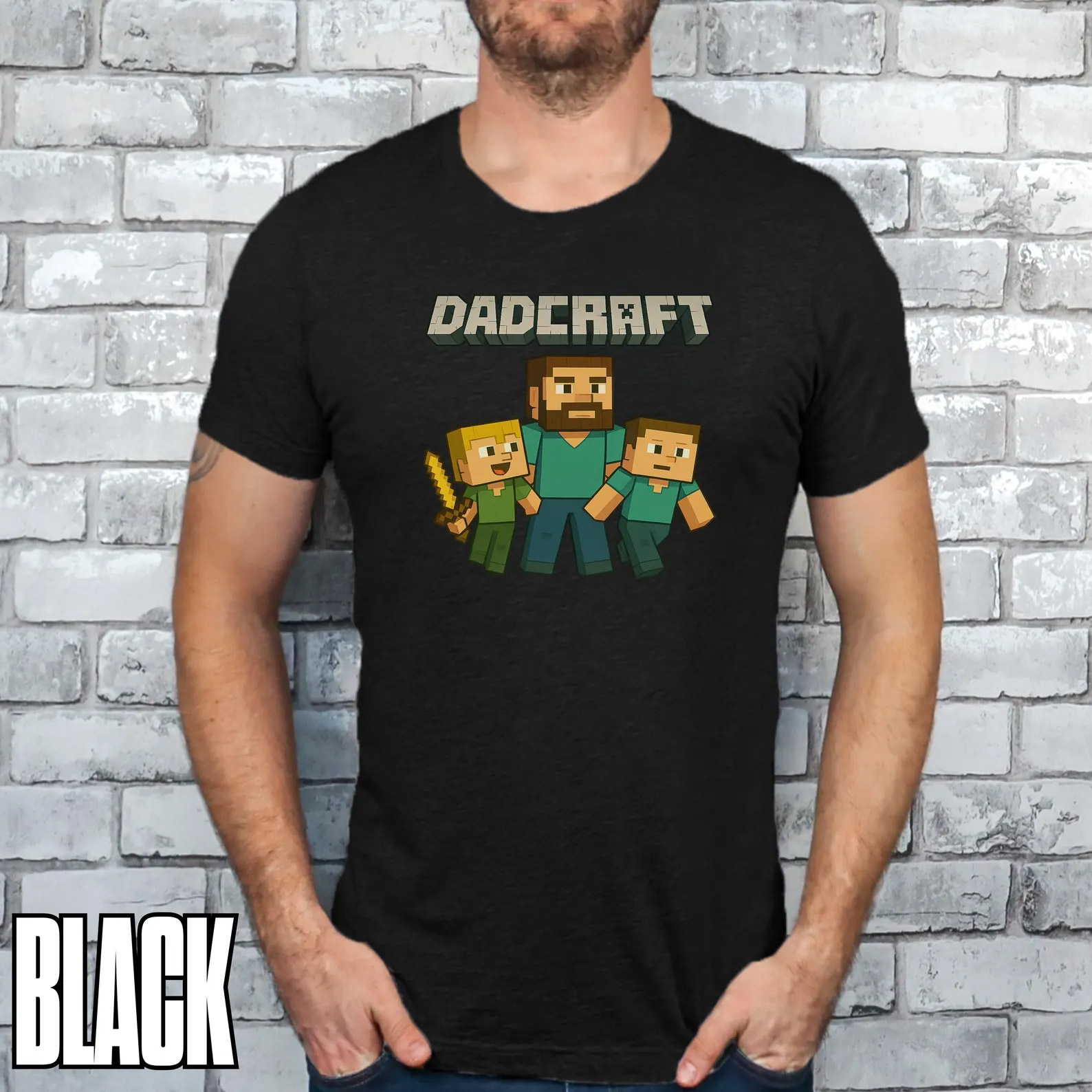 Minecraft Dadcraft Pixel Style Funny Dad T-shirt Minecraft Dadcraft Pixel Style Funny Dad T-shirt