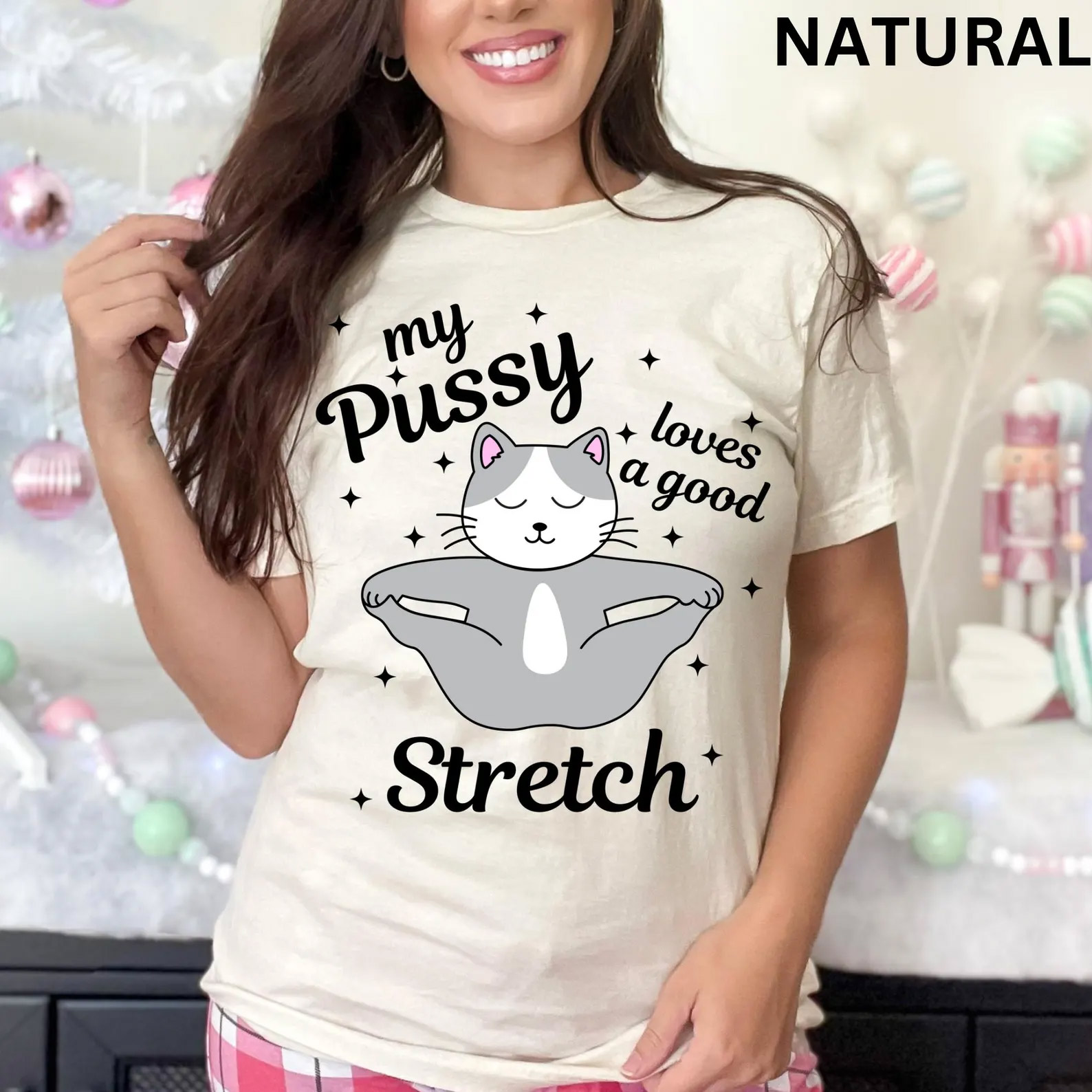 My Pussy Loves A Good Stretch Humor Adult Cat Meme Comfort Colors T-shirt My Pussy Loves A Good Stretch Humor Adult Cat Meme Comfort Colors T-shirt