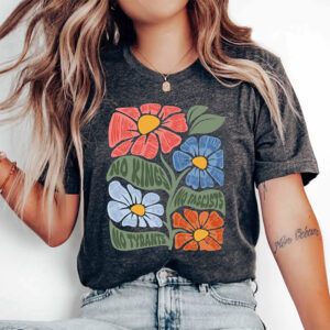 No Kings No Fascists No Tyrants Floral Comfort Colors Tee 2